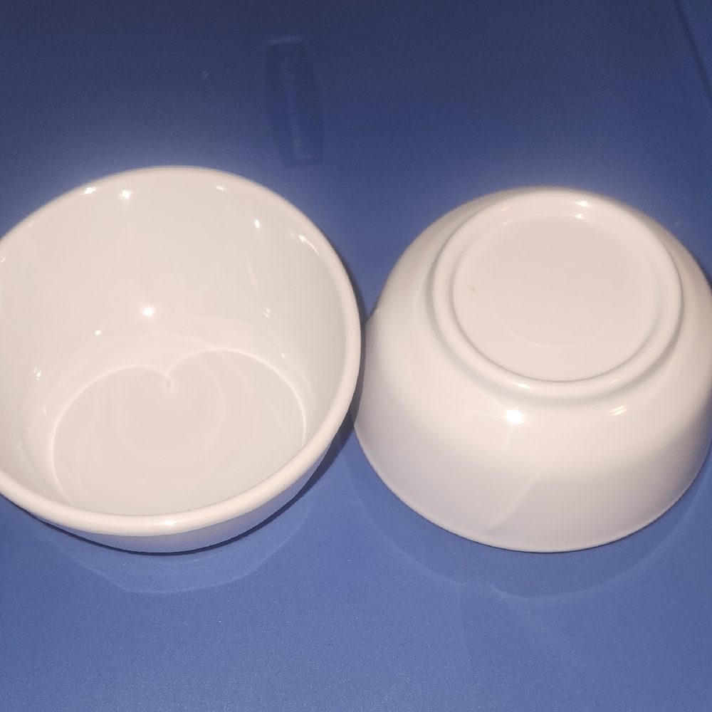 Set Of 2 Elegant White Melamine Bowls